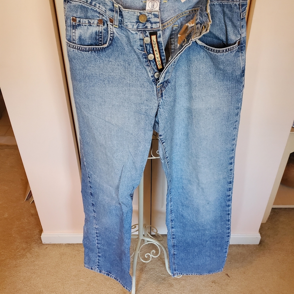 lucky brand,  button closed jeans, size 10